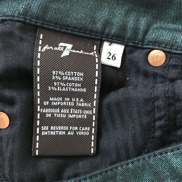 7FAM metallic skinny ankle crop jeans - Picture 3 of 3